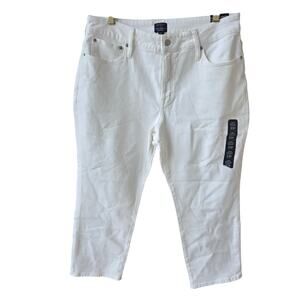 J. Crew Factory Curvy Essential Straight White Jean 33P NWT